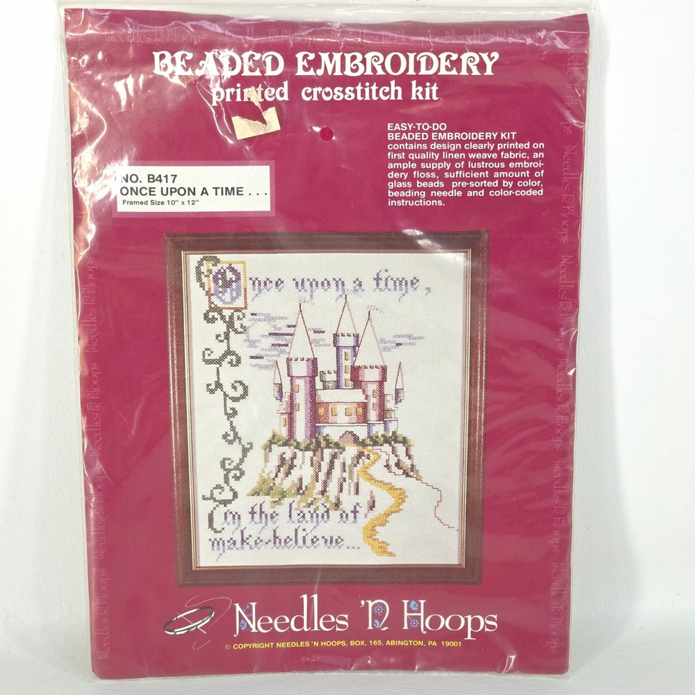 Needles N Hoops Beaded Cross Stitch Kit B417 Once Upon A Time Castle Sampler